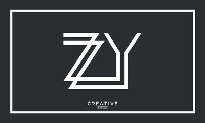Alphabet Letters Logo Monogram ZY or YZ