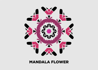 Vector illustration of mandala flower motif for background