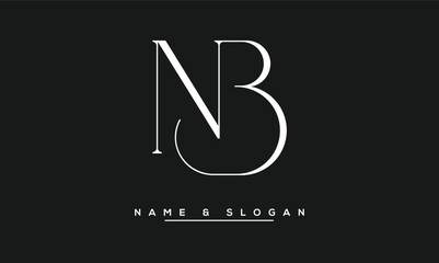 NB,  BN,  N,  B  Abstract  Letters  Logo  Monogram - obrazy, fototapety, plakaty