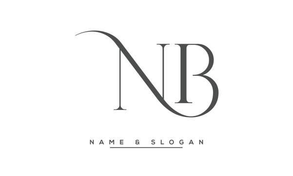 NB,  BN,  N,  B  Abstract  Letters  Logo  Monogram