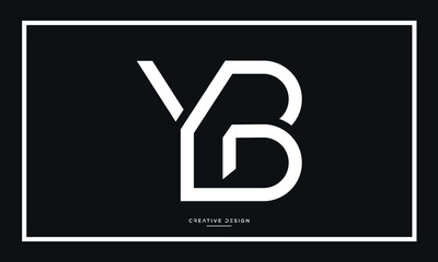 Alphabet letters YB or BY logo monogram