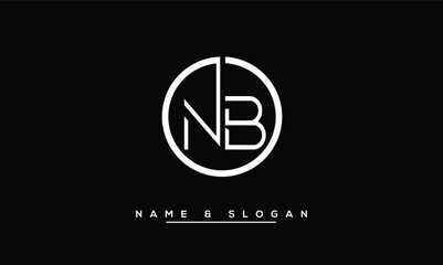NB,  BN,  N,  B  Abstract  Letters  Logo  Monogram - obrazy, fototapety, plakaty