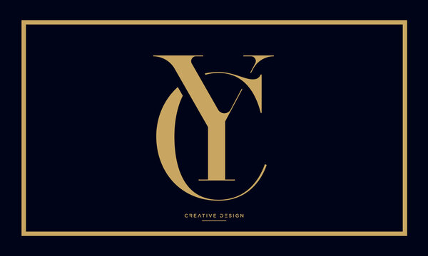 Alphabet letters YC or CY logo monogram