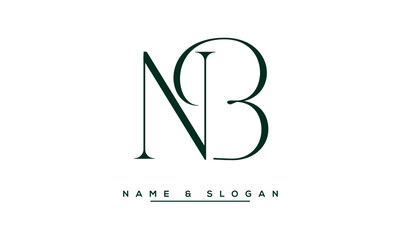 NB,  BN,  N,  B  Abstract  Letters  Logo  Monogram