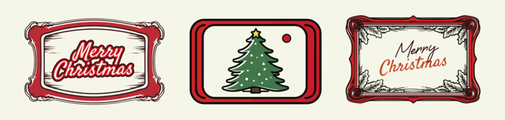 Christmas ornament frame, Christmas background and frame with copy space and greetings