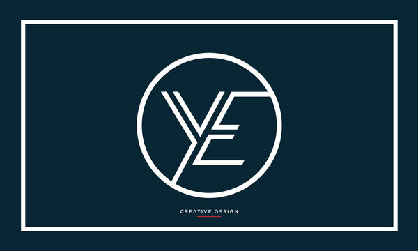 Alphabet letters YE or EY logo monogram icon