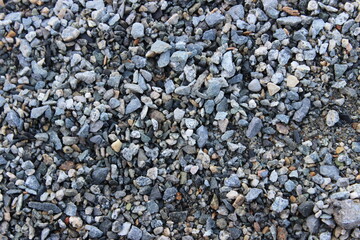 Small colorful pebbles on the ground. Macro. Canada.