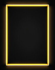Empty frame with neon lights mockup background