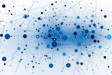 Network of blue dots and lines on a light background