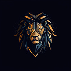 Ai Generated Art abstract lion head vector logo