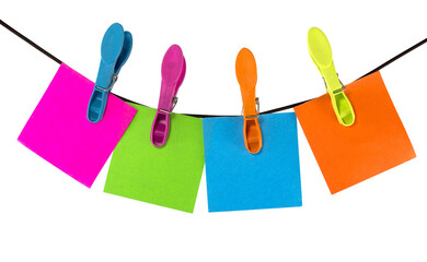 clothepegs with note papers