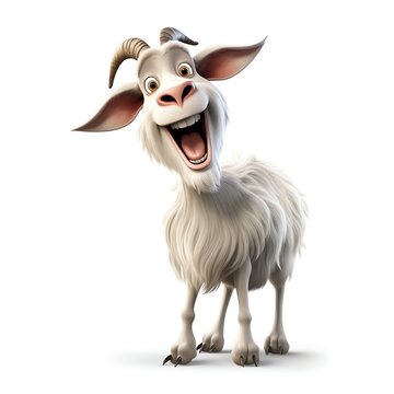 a cartoon goat with horns