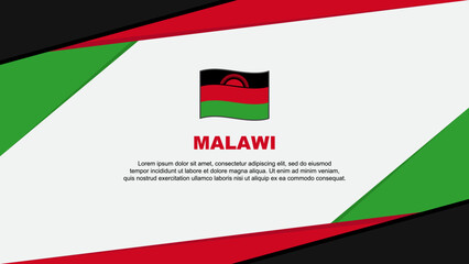 Malawi Flag Abstract Background Design Template. Malawi Independence Day Banner Cartoon Vector Illustration. Malawi