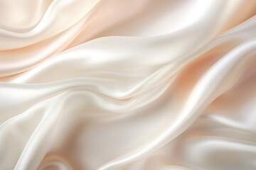 Obraz premium Pearl satin, linen textiles, jeans fabric curves wave lines background texture for web design , banner , business concept. Generative AI