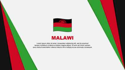 Malawi Flag Abstract Background Design Template. Malawi Independence Day Banner Cartoon Vector Illustration. Malawi Flag