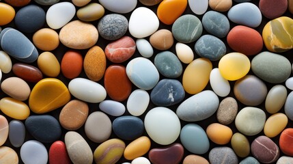 Beach gemstones, precious colorful stones close up background texture, Generative AI