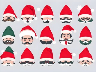 Fototapeta premium Set of santa claus and christmas