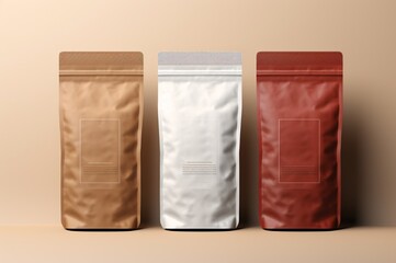 A 3D vertical bag mockup with perspective view, ideal for showcasing coffee, food, pet, and household items.