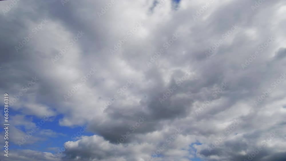 Wall mural flying White Clouds on the summer sky Time laps