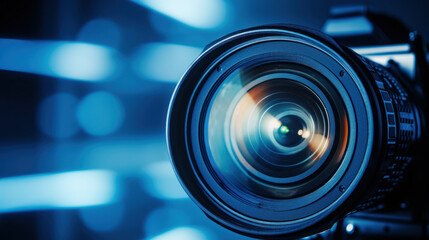 closeup of photography camera lens - obrazy, fototapety, plakaty