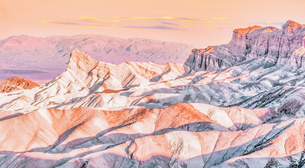 Zabriskie Point is a part of Amargosa Range located east of Death Valley in Death Valley National Park in California