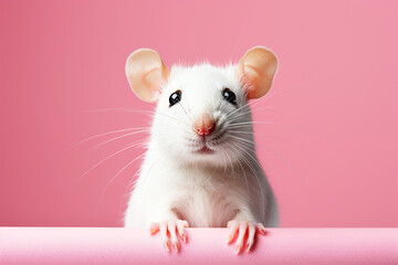 Rat isolated on pink background