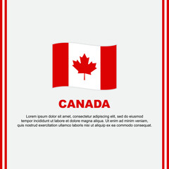 Canada Flag Background Design Template. Canada Independence Day Banner Social Media Post. Canada Cartoon