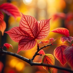 Obraz premium red autumn leaves