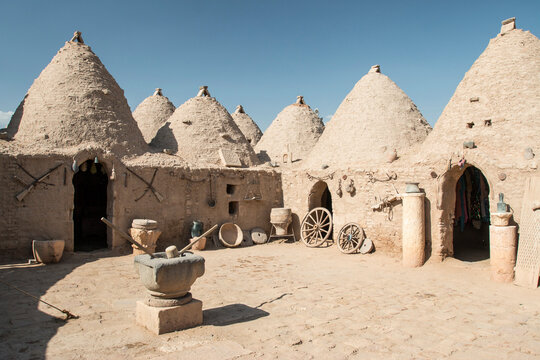 Harranian round shaped beehive houses, Harran, Turkey 