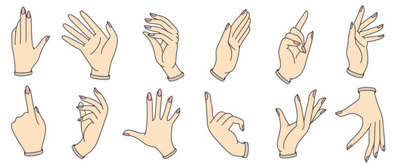 set of hand gestures vector eps
