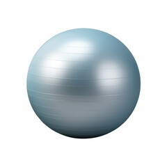 Silver Stability Yoga Gym Ball isolated on white transparent background, PNG