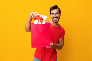 Surprise man client sale gift buy bag lifestyle package shop shopper