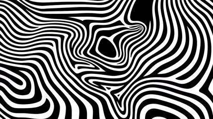 Generative AI, surreal black and white background, abstract optical illusion, trippy psychedelic vintage mid century modern geometric pattern