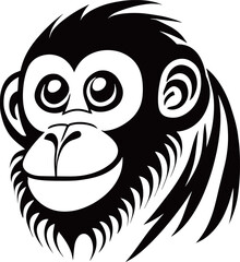 Obraz premium 猿の顔のアイコン,Generative AI 