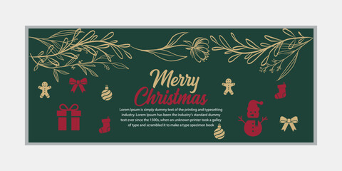 Merry Christmas banner and Happy New Year banner, social media cover and web banner, Merry Christmas design for greeting card, 
Vector Merry Xmas snow flake header, Christmas banner, or wallpaper 