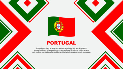 Obraz premium Portugal Flag Abstract Background Design Template. Portugal Independence Day Banner Wallpaper Vector Illustration. Portugal Independence Day