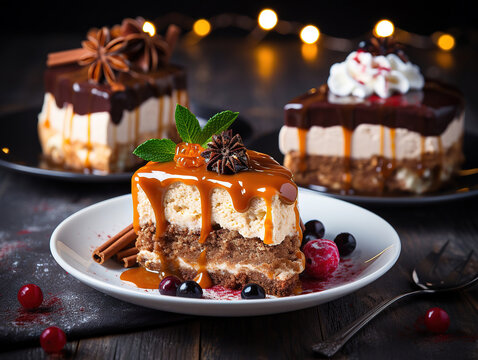 Decadent Vegan Chocolate Desserts: Irresistible Delights Chesse cake with caramela