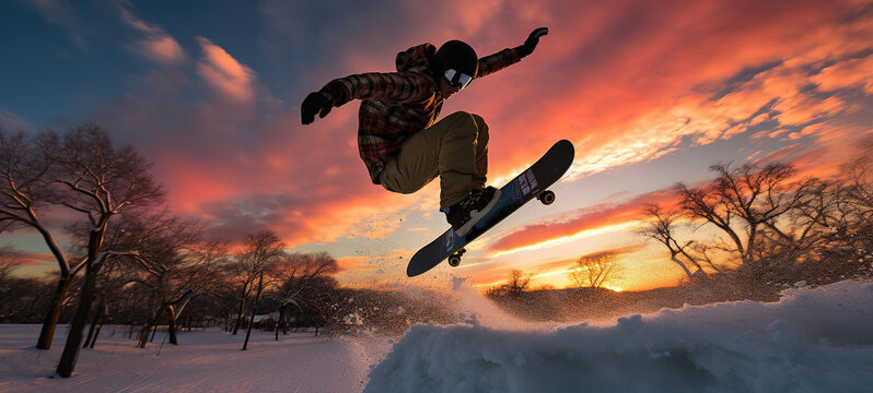 Snow Skiboard Adventure: Carving Through Winter Bliss
