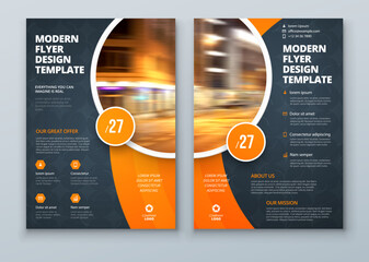 Brochure Template Layout Design Corporate Business Cover for Annual Report Catalog Magazine Flyer Mockup Creative Modern Bright Concept Circle Round Shape