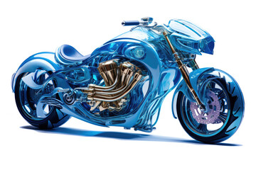 Modern blue motorcycle