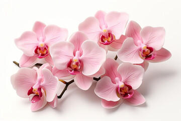 Fototapeta na wymiar Pink orchid flowers isolated on white background