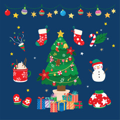 christmas tree and gifts