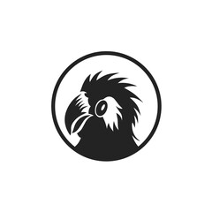 Vector illustration design of bird head logo icon, cockatoo, parrot, eagle, falcon.