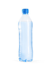 Fototapeta premium One plastic bottle with fresh water isolated on white