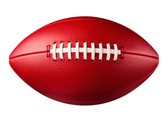 American red football ball on transparent background. Generative AI.