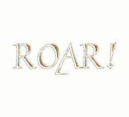 roar text with leopard texture on white background