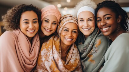 Multiracial women enjoy spa day together