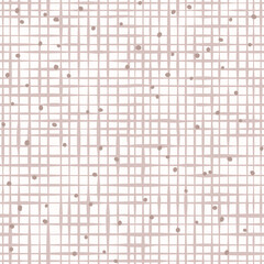 Delicate boho beige dots on hand drawn grid, seamless vector pattern. Great for textile, nursery