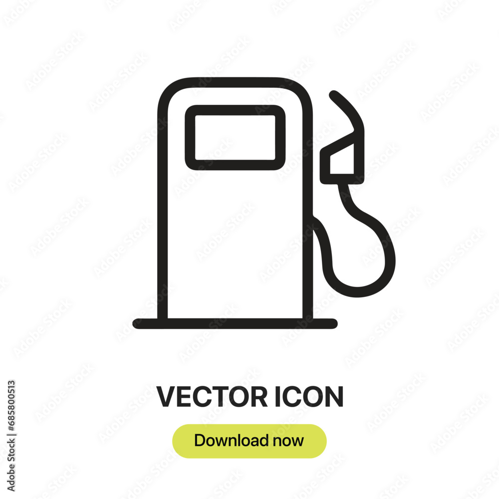 Poster gas pump icon vector. linear-style sign for mobile concept and web design. gas pump symbol illustrat
