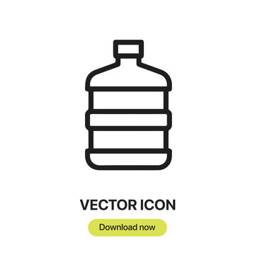 Gallon icon vector. Linear-style sign for mobile concept and web design. Gallon symbol illustration. Pixel vector graphics - Vector.	